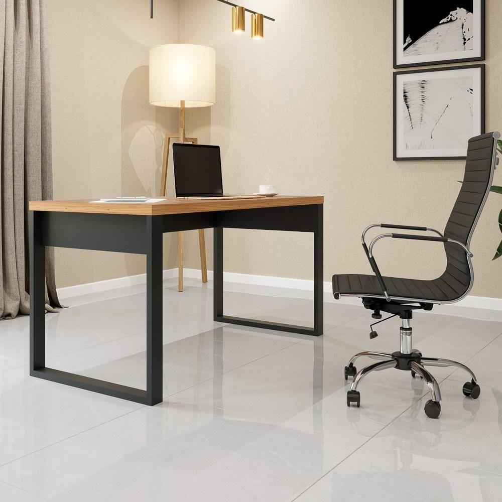Mesa Escritório Estilo Industrial F20 Freijó-preto Fosco - Pradel - 2