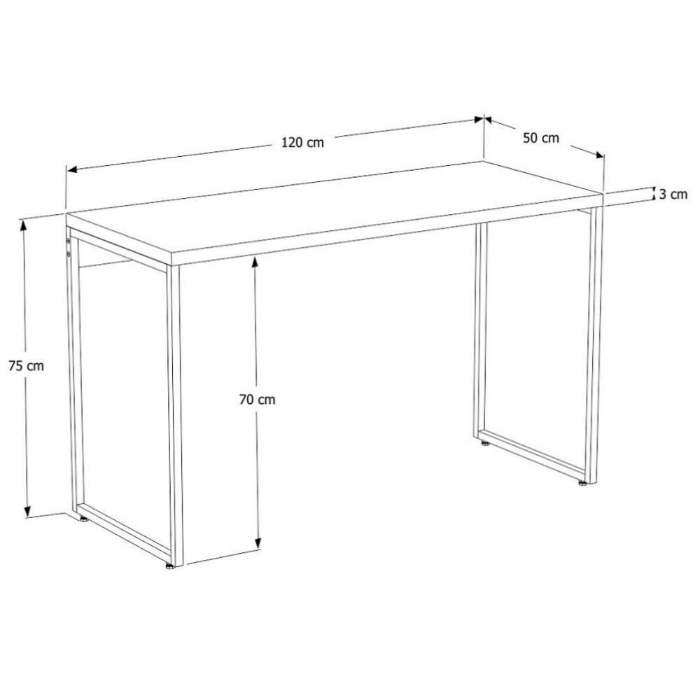 Mesa De Escritório Escrivaninha 120cm Dynamica Industrial C08 Branco Chess - Mpozenato - 4