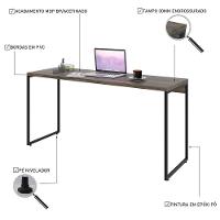 Mesa De Escritório Escrivaninha 150cm Dynamica Industrial C08 Carvalho Dark - Mpozenato - 3