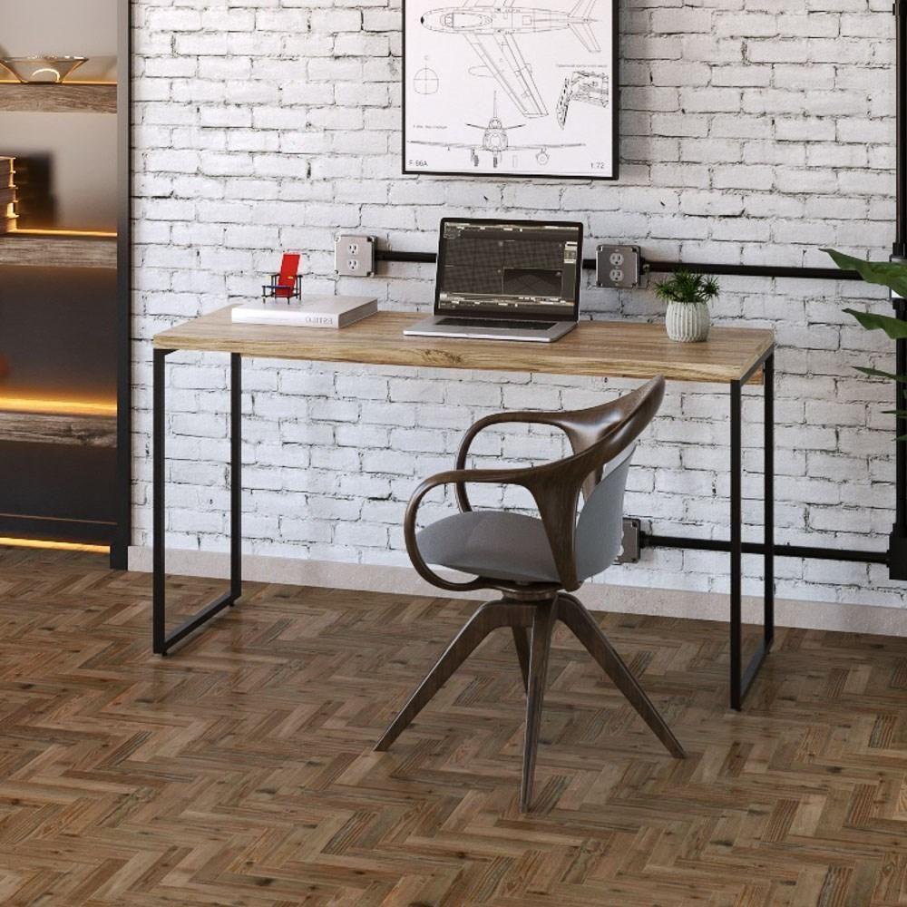 Mesa De Escritório Escrivaninha 135cm Dynamica Industrial C08 Carvalho - Mpozenato - 2