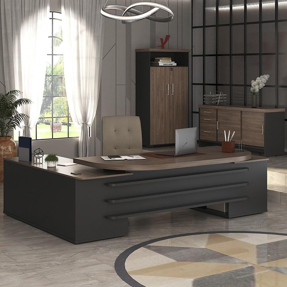 Conjunto Escritório Home Office 3 Peças Corp A06 Charuto-preto - Mpozenato - 2