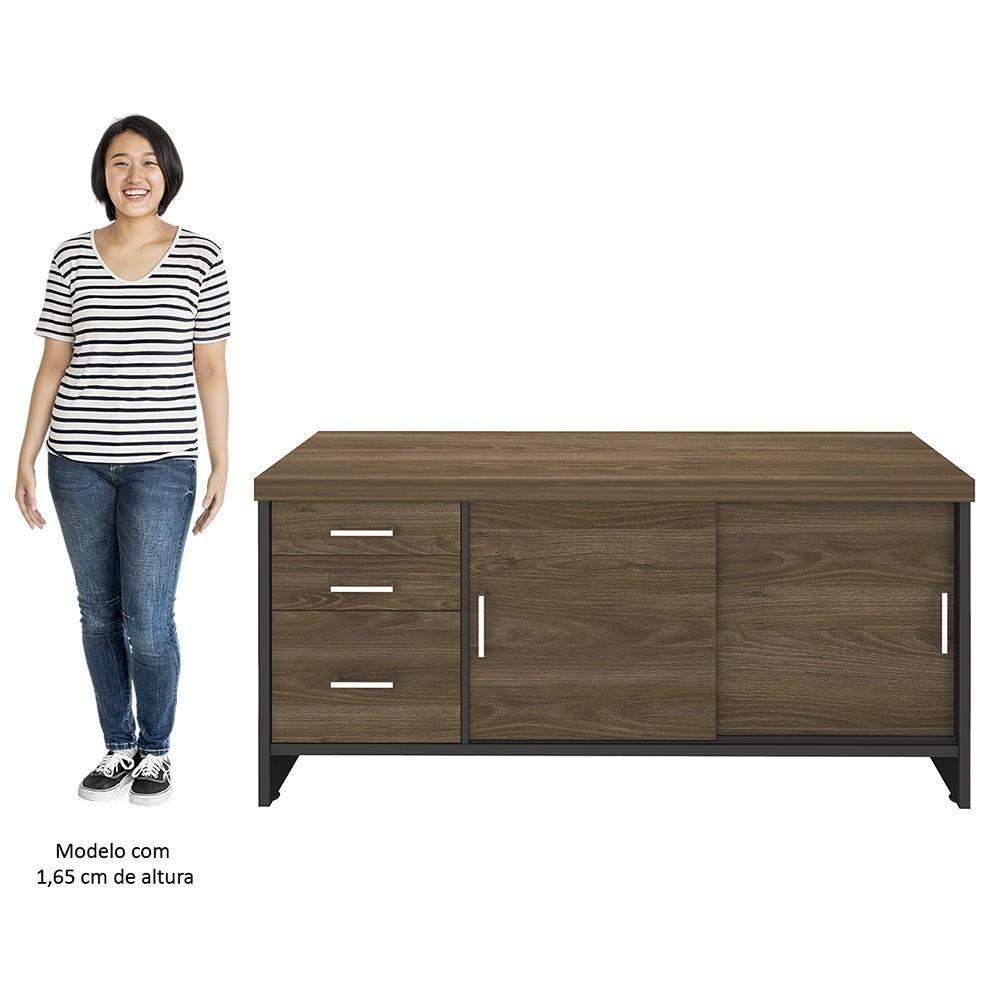 Conjunto Escritório Home Office 3 Peças Corp A06 Charuto-preto - Mpozenato - 8