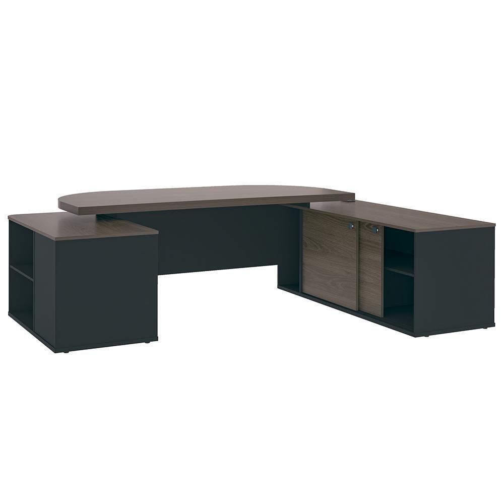 Conjunto Escritório Home Office 3 Peças Corp A06 Charuto-preto - Mpozenato - 9