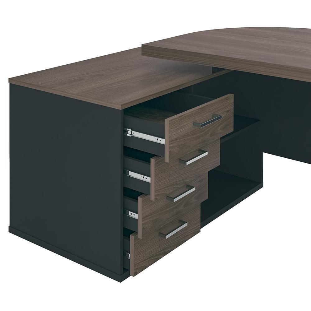 Conjunto Escritório Home Office 3 Peças Corp A06 Charuto-preto - Mpozenato - 10