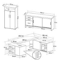 Conjunto Escritório Home Office 3 Peças Corp A06 Charuto-preto - Mpozenato