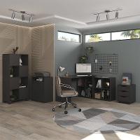 Conjunto Escritório Home Office 4 Peças Side A06 Preto - Mpozenato - 3