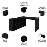 Conjunto Escritório Home Office 4 Peças Side A06 Preto - Mpozenato