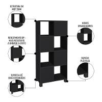 Conjunto Escritório Home Office 4 Peças Side A06 Preto - Mpozenato - 6