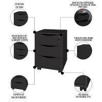 Conjunto Escritório Home Office 4 Peças Side A06 Preto - Mpozenato - 8