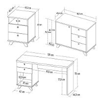 Conjunto Escritório Home Office 3 Peças Elai A06 Olmo-branco - Mpozenato - 3