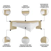 Conjunto Escritório Home Office 3 Peças Mesa Em L Corp A06 Carvalho-branco - Mpozenato - 3