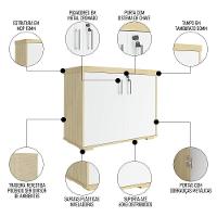 Conjunto Escritório Home Office 3 Peças Mesa Em L Corp A06 Carvalho-branco - Mpozenato - 5