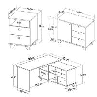 Conjunto Escritório Home Office 3 Peças Golden A06 Olmo-branco - Mpozenato