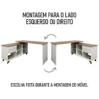 Conjunto Escritório Home Office 3 Peças Golden A06 Olmo-branco - Mpozenato - 7