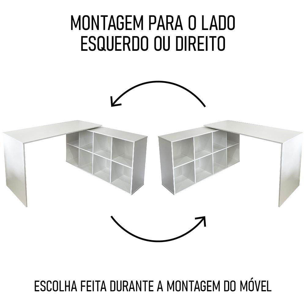 Conjunto Escritório Home Office 4 Peças Side A06 Branco - Mpozenato - 10