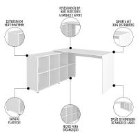 Conjunto Escritório Home Office 4 Peças Side A06 Branco - Mpozenato