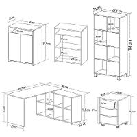 Conjunto Escritório Home Office 4 Peças Side A06 Branco - Mpozenato - 5