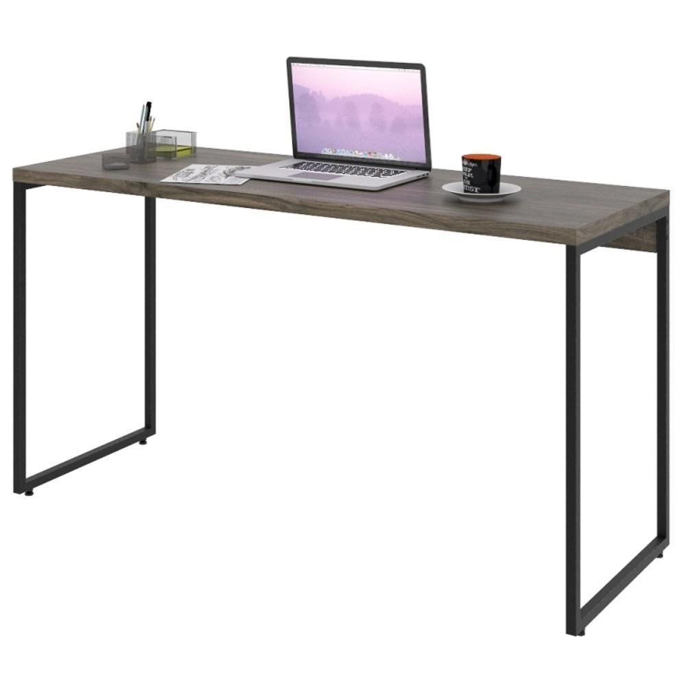 Mesa De Escritório Escrivaninha 135cm Dynamica Industrial C08 Carvalho Dark - Mpozenato - 1