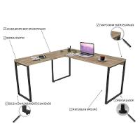 Mesa De Escritório Office Em L 150x150cm Estilo Industrial Prisma C08 Carvalho - Mpozenato - 3