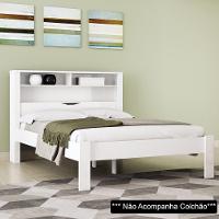 Cama Casal Baú Com Nicho Invicta Branco - Santos Andirá - 2