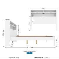 Cama Casal Baú Com Nicho Invicta Branco - Santos Andirá - 4