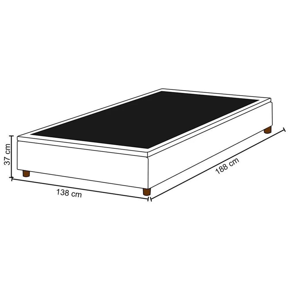Base Para Cama Box Casal 138x188cm Hit I02 Suede Cinza - Mpozenato - 4