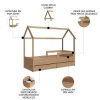 Cama Infantil Casinha Com 2 Gavetas Infix C06 Aveiro - Mpozenato - 3