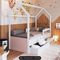 Cama Infantil Casinha Com 2 Gavetas Infix C06 Branco-rosa - Mpozenato - 2