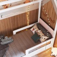 Cama Infantil Casinha Com 2 Gavetas Infix C06 Branco-rosa - Mpozenato - 6