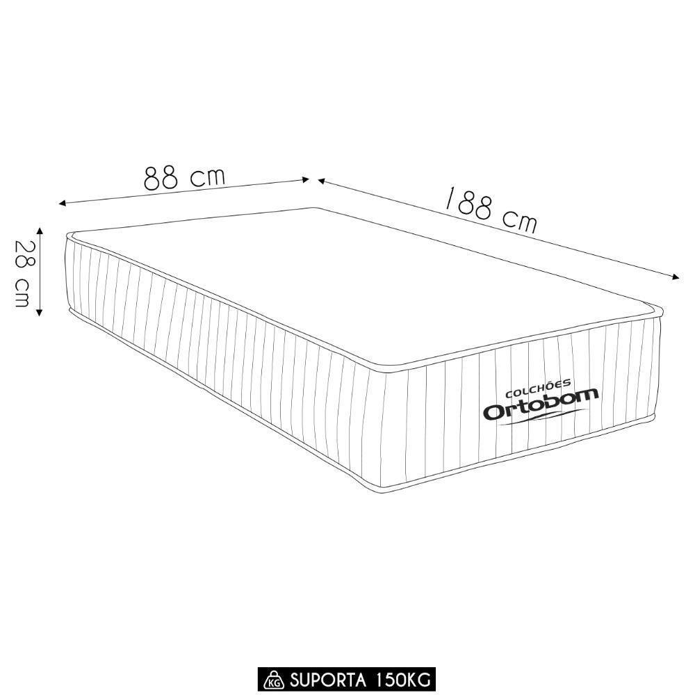 Colchão Solteiro Highfoam Bordado Espuma Hr45 88x188x28cm - Ortobom - 4