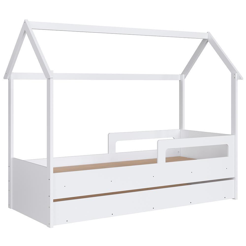 Cama Infantil Casinha Com Auxiliar Infix C06 Branco - Mpozenato - 1