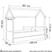 Cama Infantil Casinha Com Auxiliar Infix C06 Branco - Mpozenato - 5