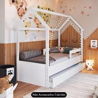 Cama Infantil Casinha Com Auxiliar Infix C06 Branco - Mpozenato - 7