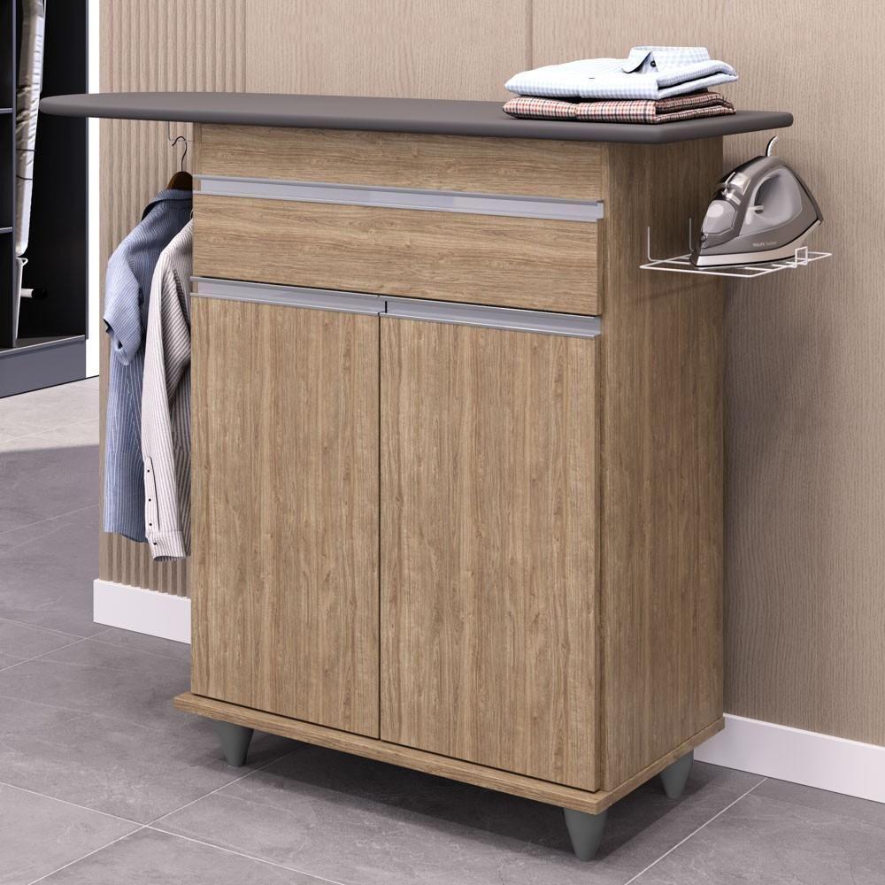 Tábua De Passar Com Balcão 2 Portas 1 Gaveta Larissa Castanho - Lumil - 2