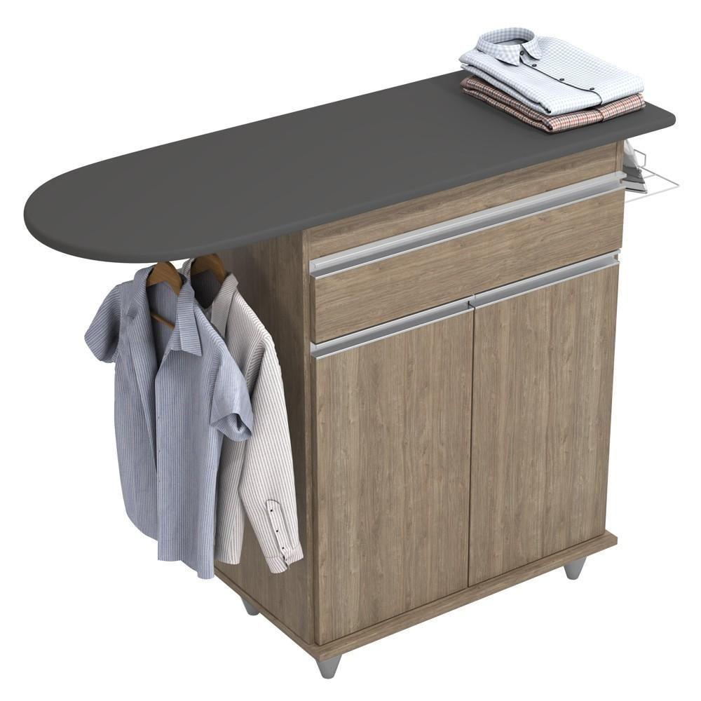 Tábua De Passar Com Balcão 2 Portas 1 Gaveta Larissa Castanho - Lumil - 5