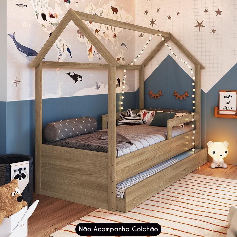 Cama Infantil Casinha Com Auxiliar Infix C06 Aveiro - Mpozenato - 5
