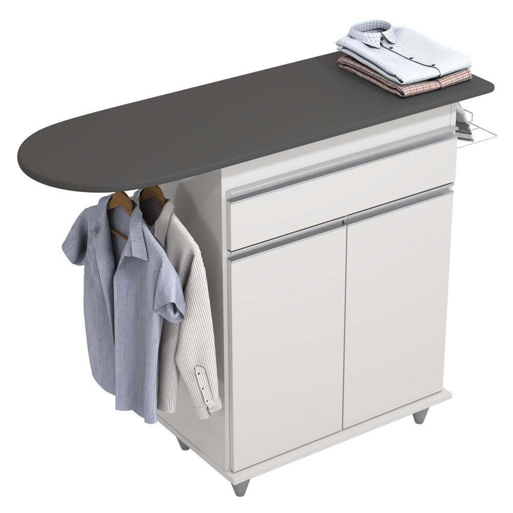 Tábua De Passar Com Balcão 2 Portas 1 Gaveta Larissa Branco - Lumil - 5