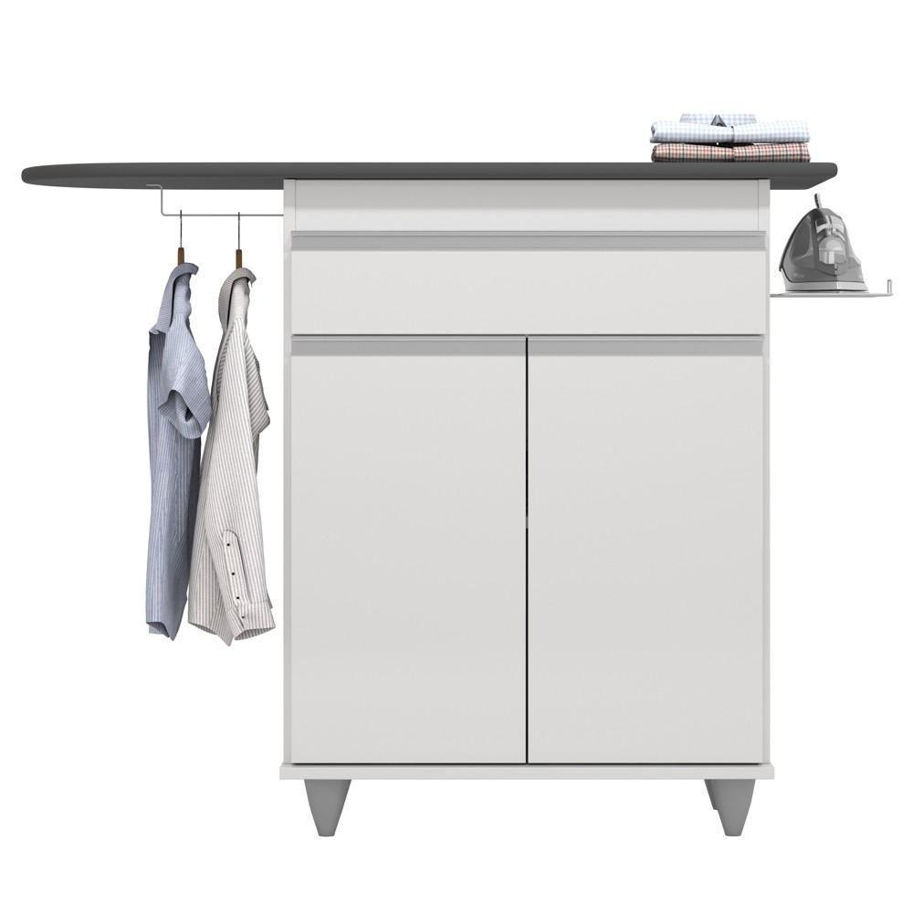 Tábua De Passar Com Balcão 2 Portas 1 Gaveta Larissa Branco - Lumil - 6