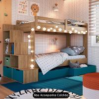 Beliche Infantil Com Escada E 4 Gavetas Infix C06 Aveiro-azul - Mpozenato - 2