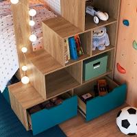 Beliche Infantil Com Escada E 4 Gavetas Infix C06 Aveiro-azul - Mpozenato - 7