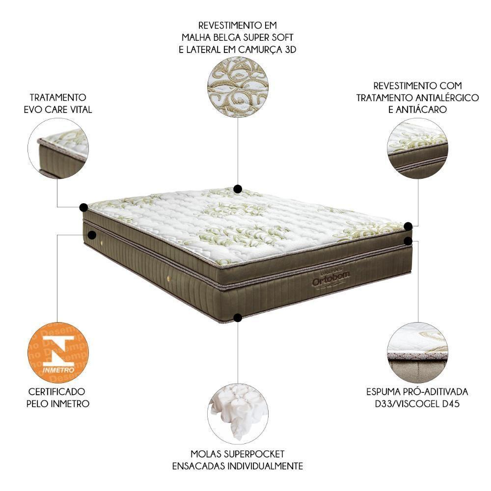 Colchão Queen Gold Ultra Gel Molas Superpocket 158x198x32cm - Ortobom - 3