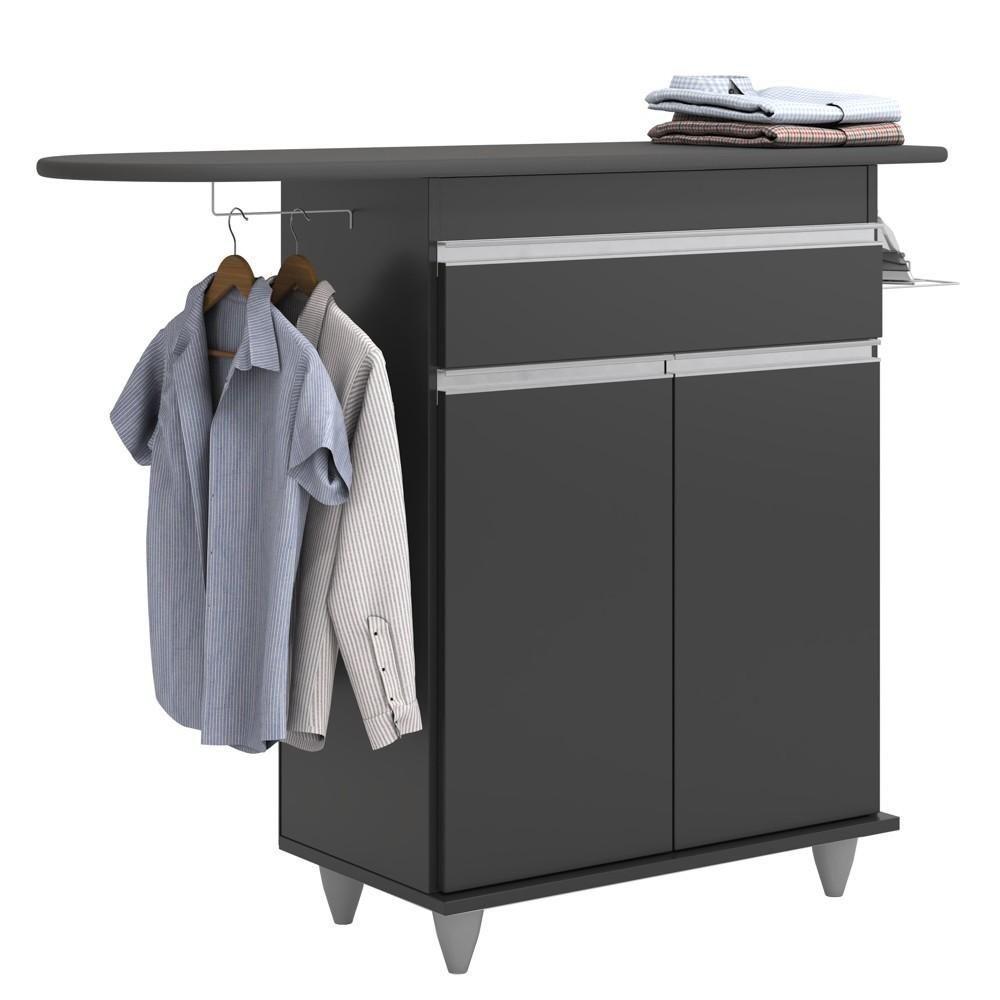 Tábua De Passar Com Balcão 2 Portas 1 Gaveta Larissa Preto - Lumil - 1