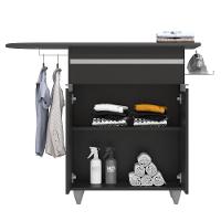 Tábua De Passar Com Balcão 2 Portas 1 Gaveta Larissa Preto - Lumil - 3