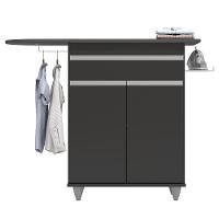 Tábua De Passar Com Balcão 2 Portas 1 Gaveta Larissa Preto - Lumil - 6