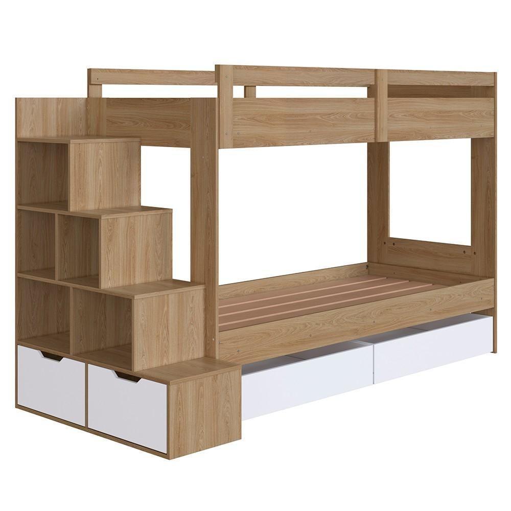 Beliche Infantil Com Escada E 4 Gavetas Infix C06 Aveiro-branco - Mpozenato - 1