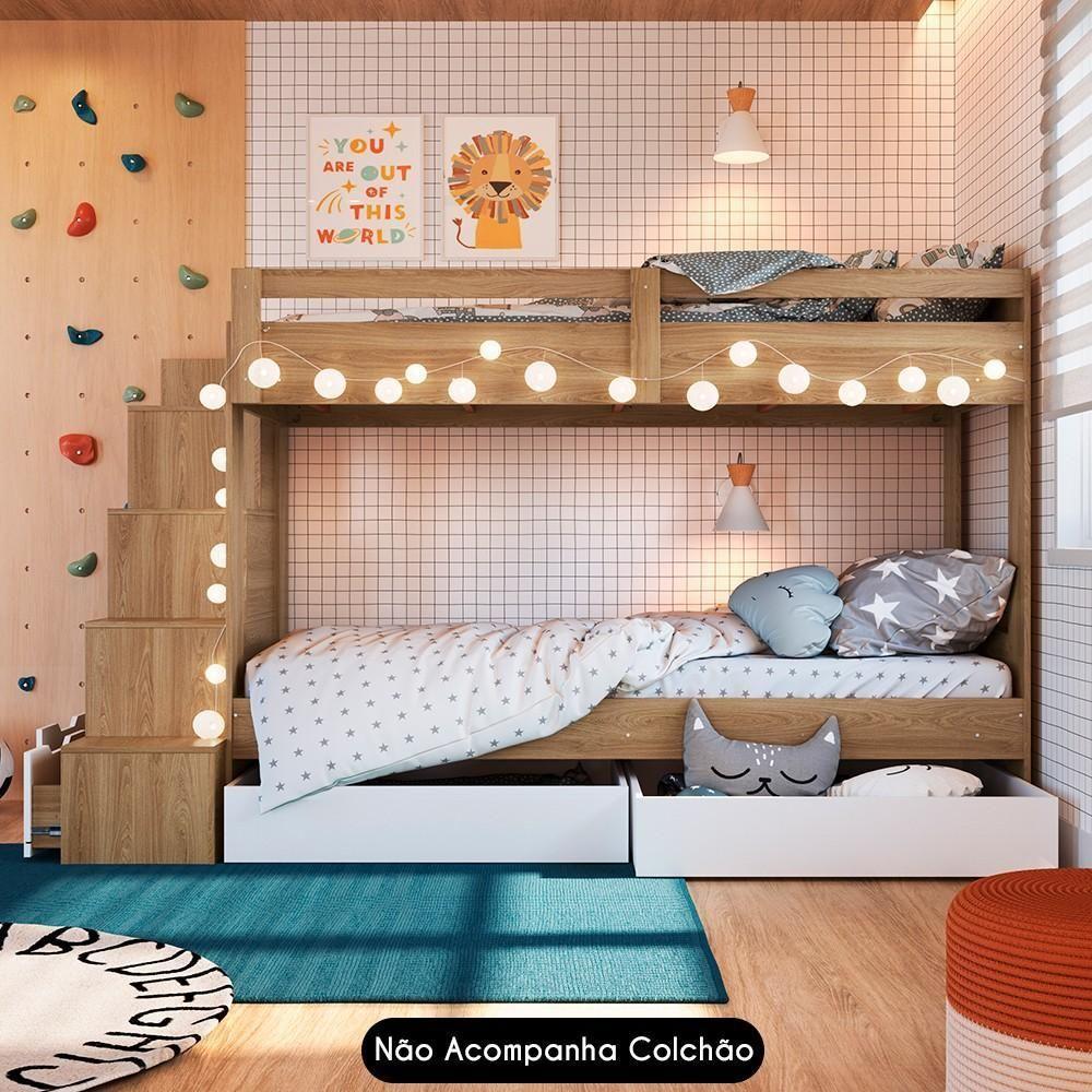 Beliche Infantil Com Escada E 4 Gavetas Infix C06 Aveiro-branco - Mpozenato - 6