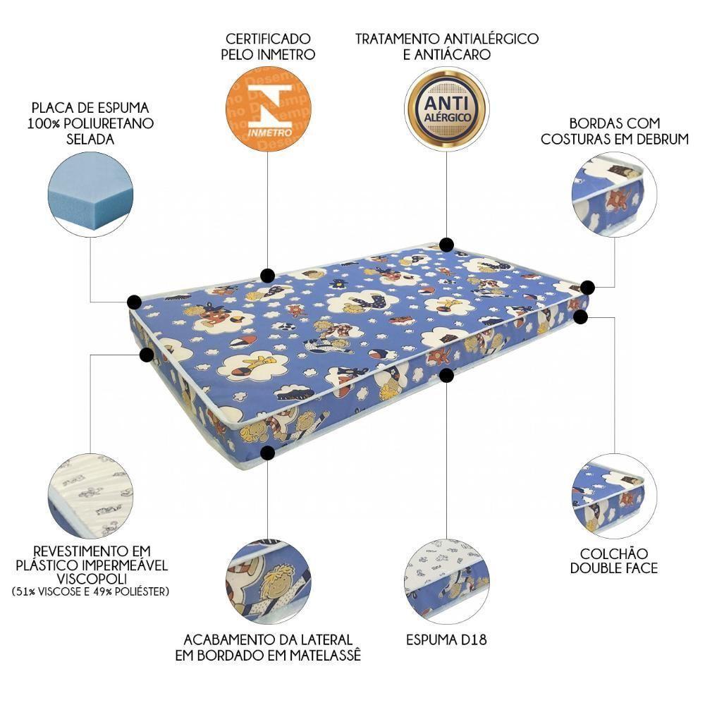Colchão Para Berço Americano Baby Physical D18 70x130x10cm - Ortobom - 3