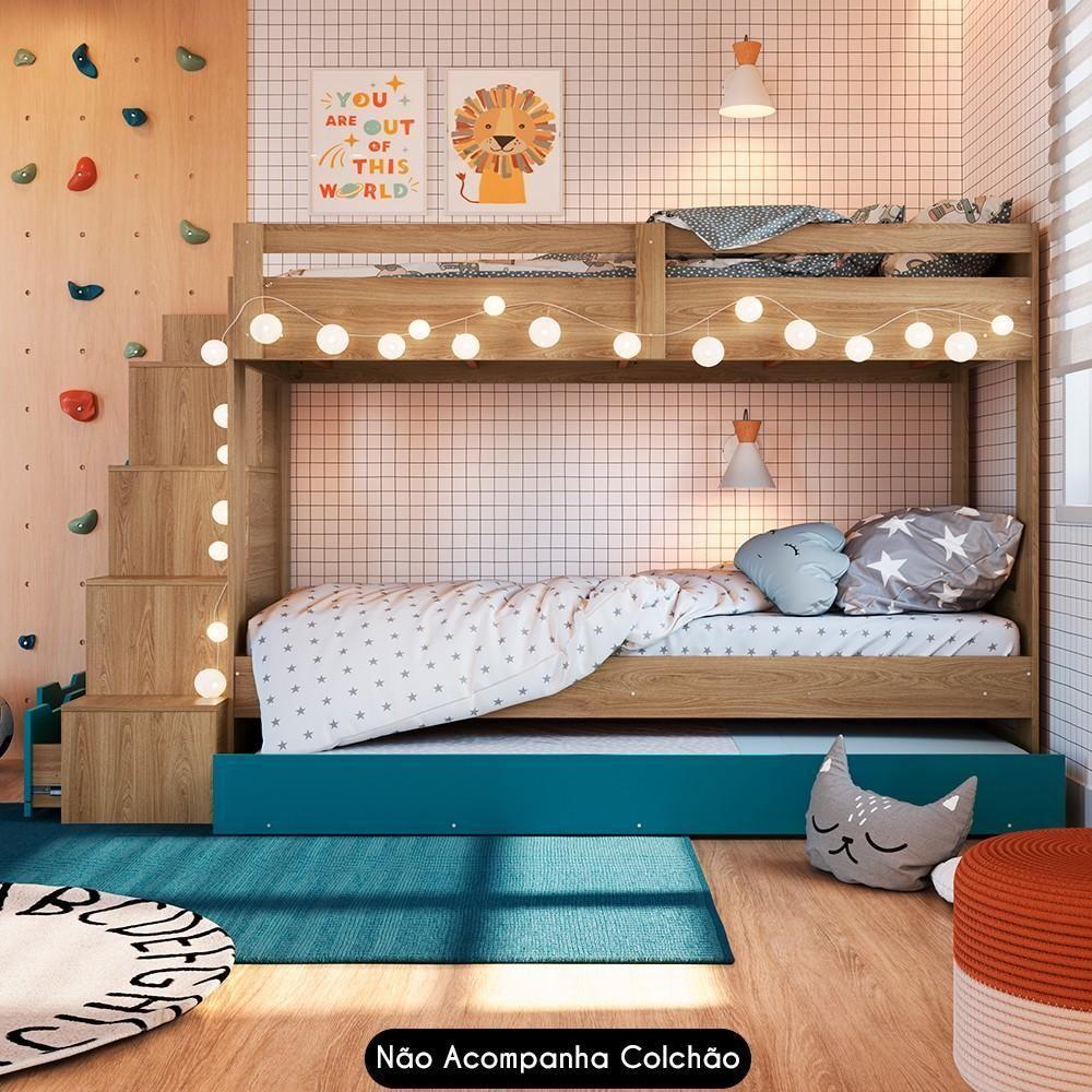 Treliche Infantil Com Escada E Nichos Infix C06 Aveiro-azul - Mpozenato - 5