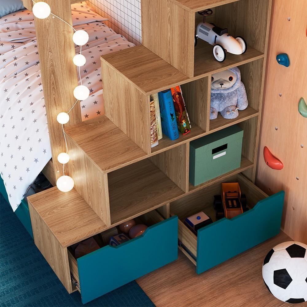 Treliche Infantil Com Escada E Nichos Infix C06 Aveiro-azul - Mpozenato - 6