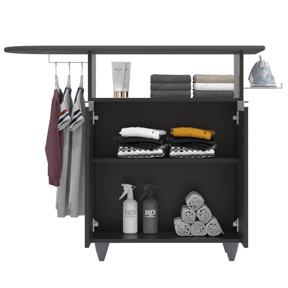 Tábua De Passar Com Balcão 2 Portas Carla Preto - Lumil - 3